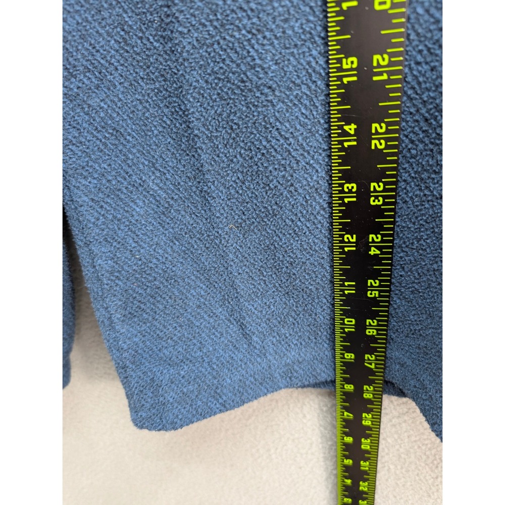 LL Bean Fleece Pullover Snap Front Mock Neck Men's Size L Navy Blue Outdoor Gorp - Picture 6 of 9